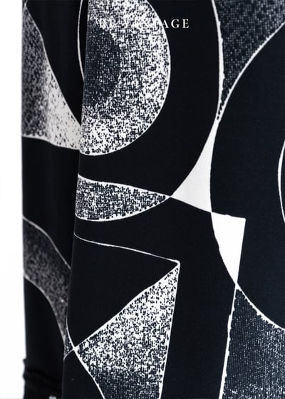 『歐洲寶物』黑與白幾何圖形pixelated印花細肩帶洋裝6