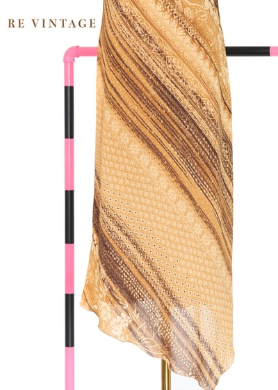 Cappuccino 斜紋小花垂墜領細肩帶洋裝3