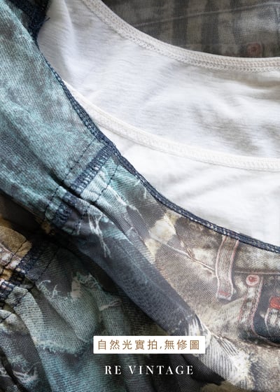 牛仔斑馬紋迷霧網紗迷你洋裝/長版上衣15