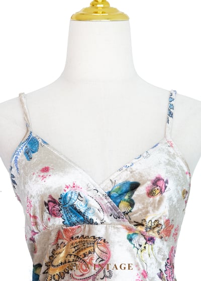 法式慵懶 - 秘境蝴蝶絨布細肩帶背心5