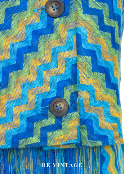 套裝上衣 - 藍調信號像素浪潮上衣6