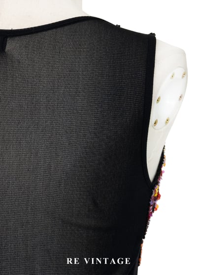 華麗亮片油畫花朵網紗背心12