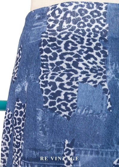 野性拼貼仿牛仔紋美裙（27"）5