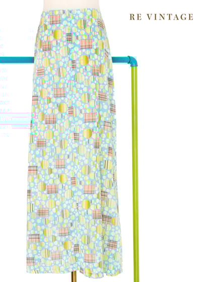 天空藍線條泡泡長裙（27"）6