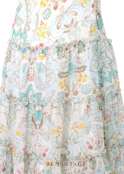 沖繩玻璃寶石色圖騰雪紡洋裝16