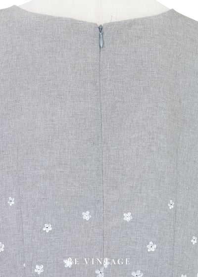 套裝背心 - 日系花卉霧灰小花背心12