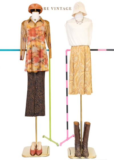 Butter Yellow 復古印花裙(24-25")2