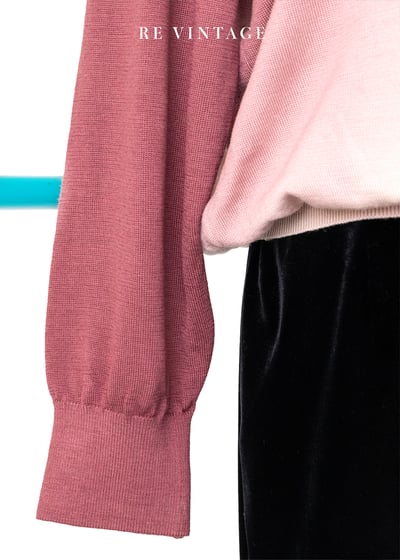 Fuchsia Pink 斜紋漸層薄款針織毛衣4