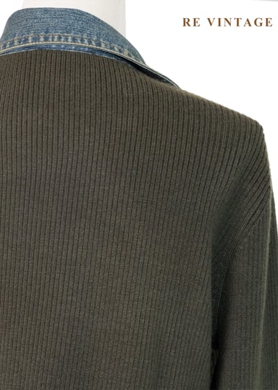 Casual 墨綠拼接單寧外套12