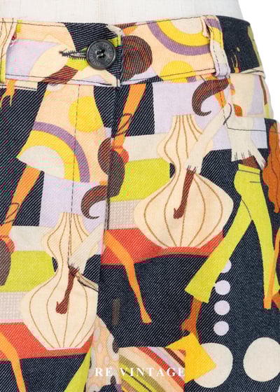 時尚插畫摩登色女伶長褲（27"）3