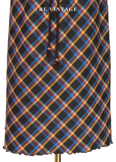 蘇格蘭的落日餘暉暖調格紋抽繩裙（24-30"）5