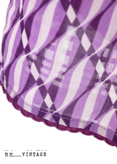 薰衣草波紋菱格中長裙5