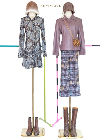 解構噴漆格紋直筒褲（28"）2