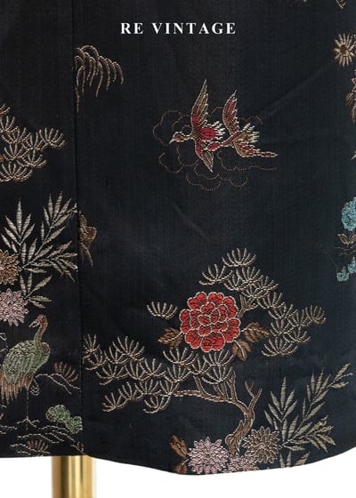 古典松鶴花卉緹花光澤長裙（28"）8