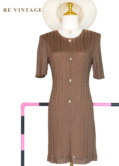 可可歐蕾銀貝殼珍珠薄針織洋裝1