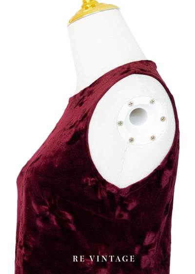 Red Wine 壓印絨布小花迷你洋裝7