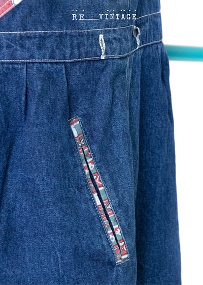 嬉皮圖騰寬版牛仔吊帶短褲9