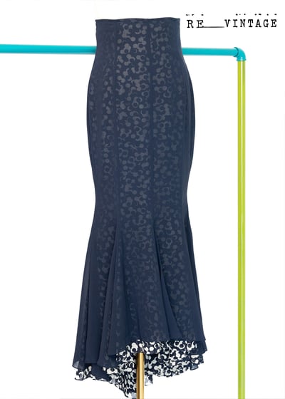 花兒美人魚深藍色高腰裙（25"）11