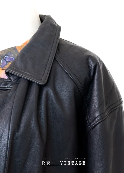 高級霧面黑長版皮革外套7