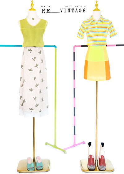 六格ＯＯＸＸ亮橘黃色短裙（26"）2