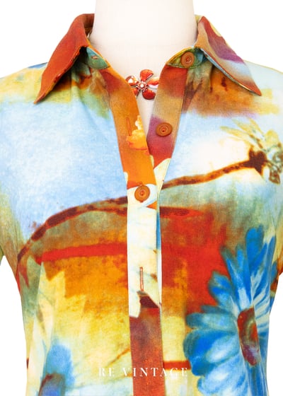 午後の畫布花語流動筆觸上衣3