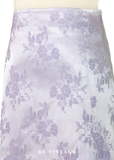 套裝短裙 - 淡雅夢幻冰紫色花卉圖騰短裙 (26")3