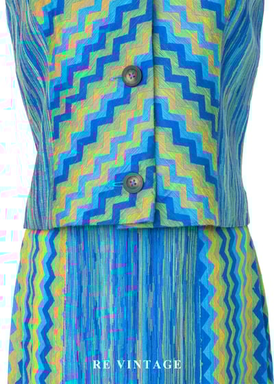 套裝上衣 - 藍調信號像素浪潮上衣4