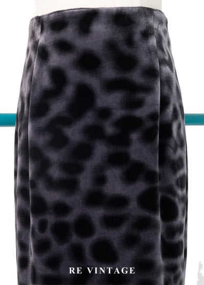 經典獸紋神秘紫灰色絨布長裙（27"）3