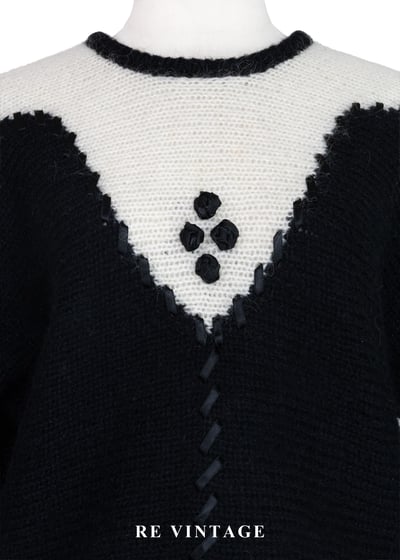 V型黑白序曲溫柔的夢針織毛衣3