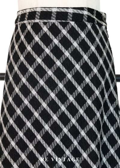 黑白斜格紋抽鬚下擺美裙（27"）3