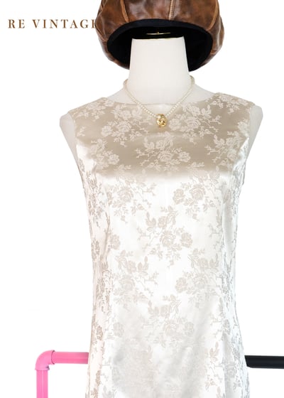 Champagne flower 緞面迷你洋裝3