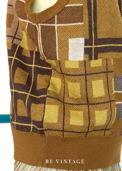 Topaz 格紋拼接針織毛衣背心11