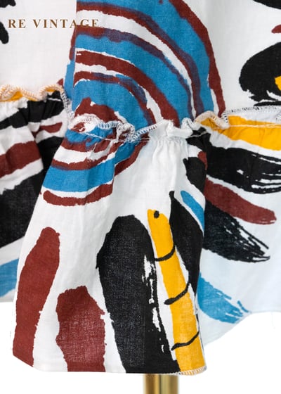 『歐洲寶物』塗鴉解構的狂想荷葉邊中長裙（30"）11