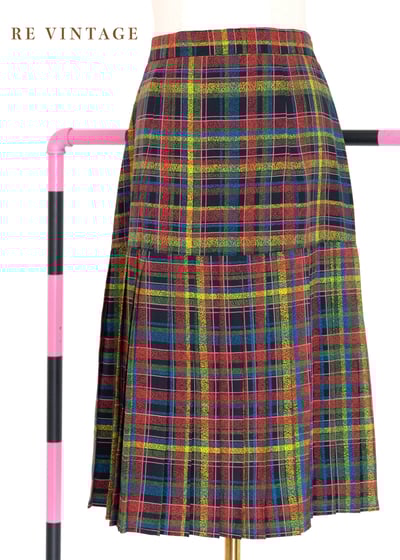 格紋心跳格紋百褶裙裙（27-32"）1