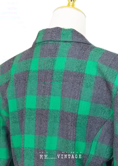 日本製 - 灰綠格紋西裝外套6