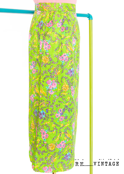 義大利製 - 螢光綠粉紅小花古典美裙（24.5"）6