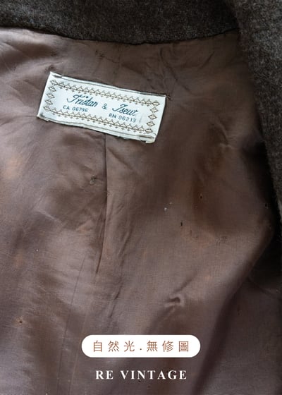 大地色拼接方格毛呢長版外套19