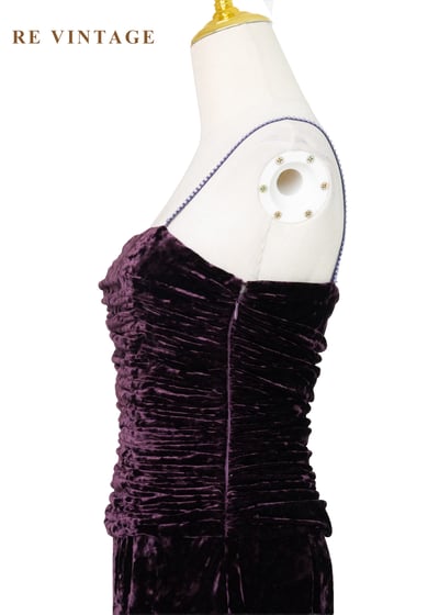 質感單品 - 優雅貴氣紫紅色抓皺絨布洋裝10