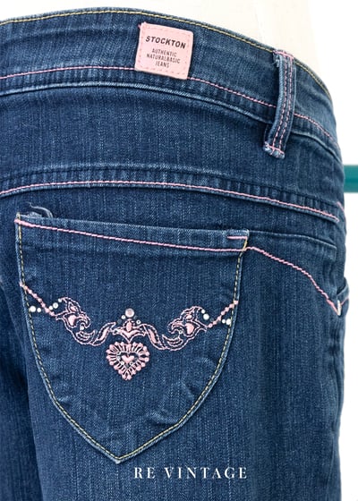 粉紅甜心低腰牛仔喇叭褲10