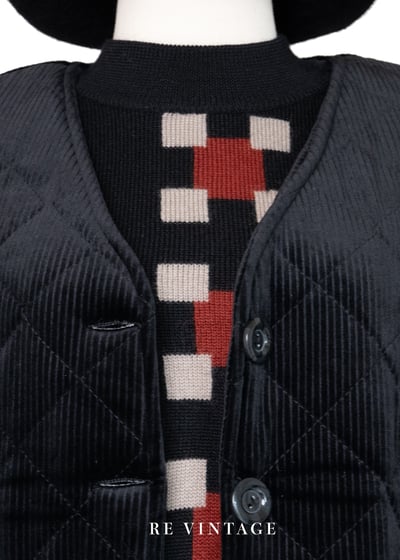 質感單品 - Black Velvet 菱格絨布背心3