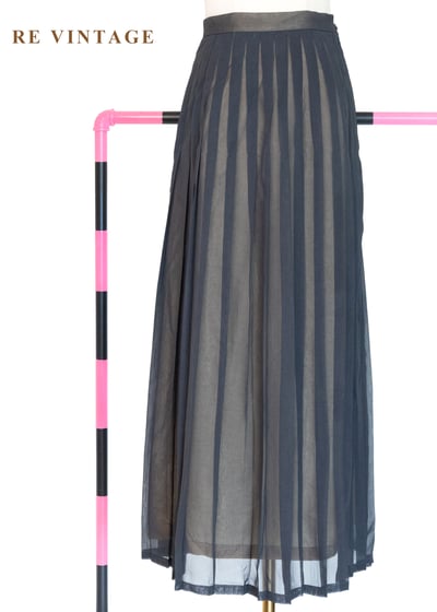 墨灰半透視百褶長裙（27"）8