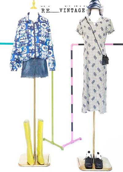 錢錢銅幣機格紋洋裝2