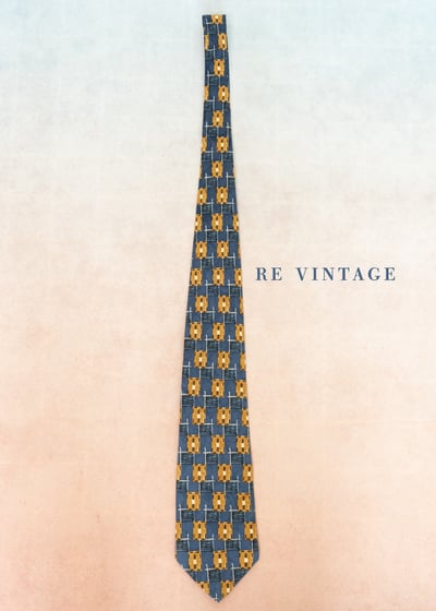義式窗格黃藍色領帶3