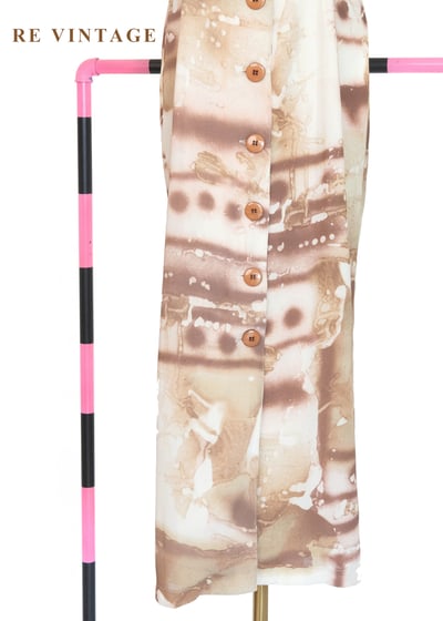 奶油咖啡暈染繞頸長洋裝4