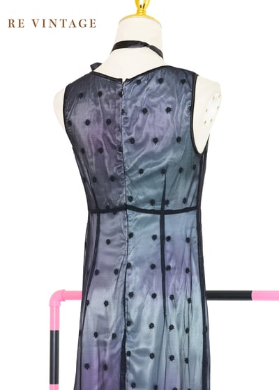 Black Flower 網紗雙色光影長洋裝11