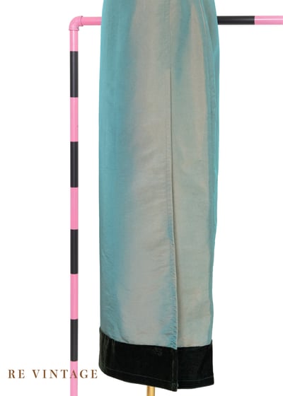 陽光湖水綠尼龍絨布長裙（27"）6