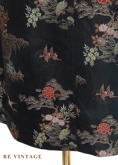 古典松鶴花卉緹花光澤長裙（28"）6