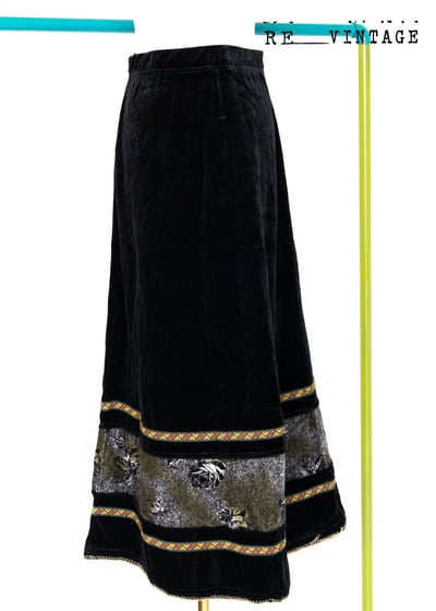 黑玫瑰嬉皮絨布長裙4