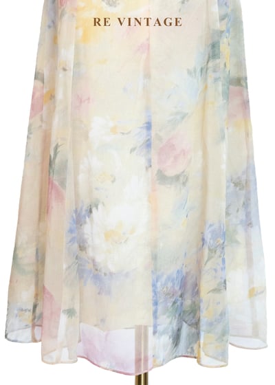 晨曦油畫 - 渲染碎花細肩帶洋裝11