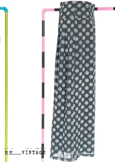 煙火綻放湖水綠高腰大寬版長褲4